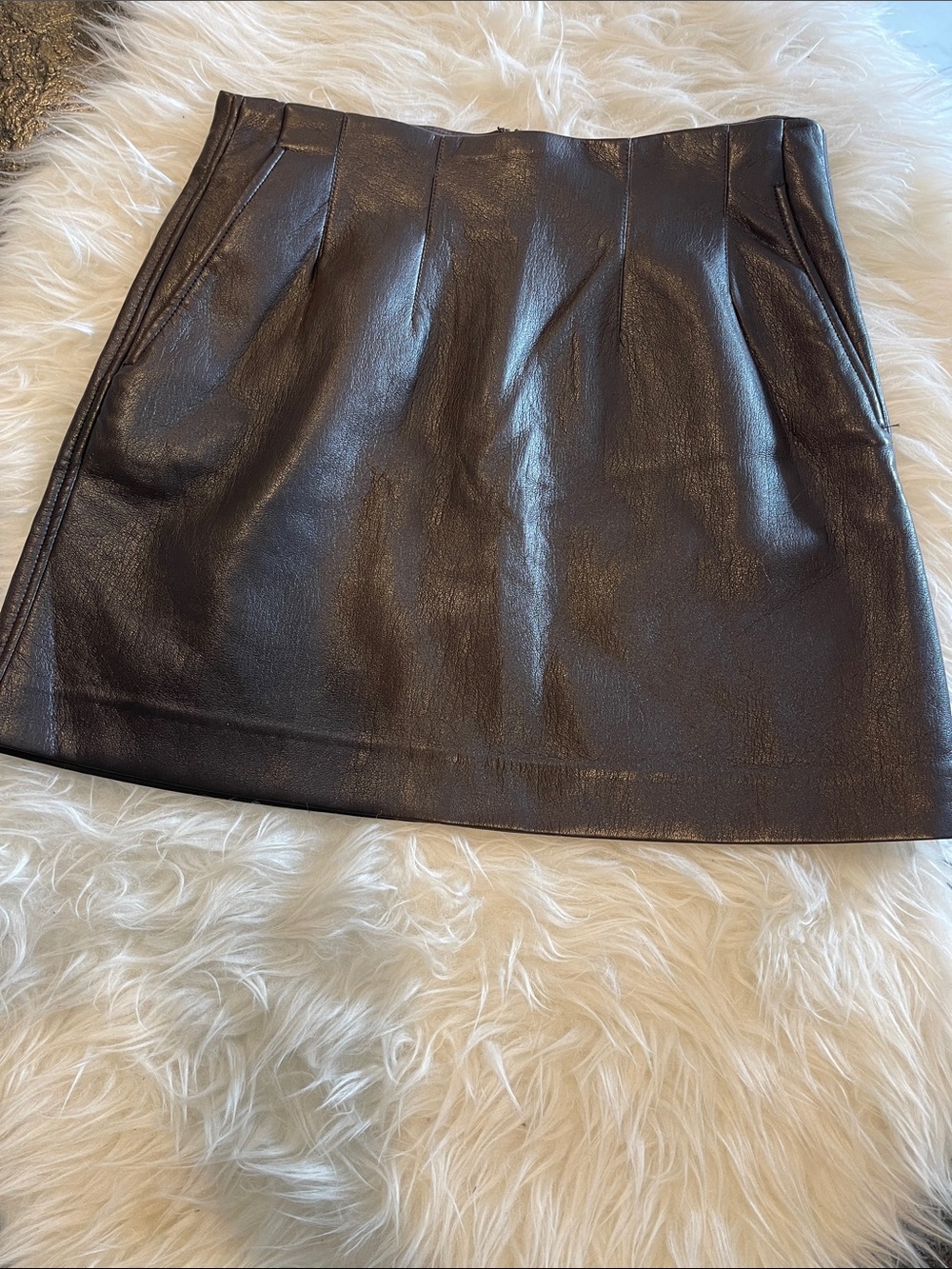 Aritzia Black Faux Leather Mini Skirt